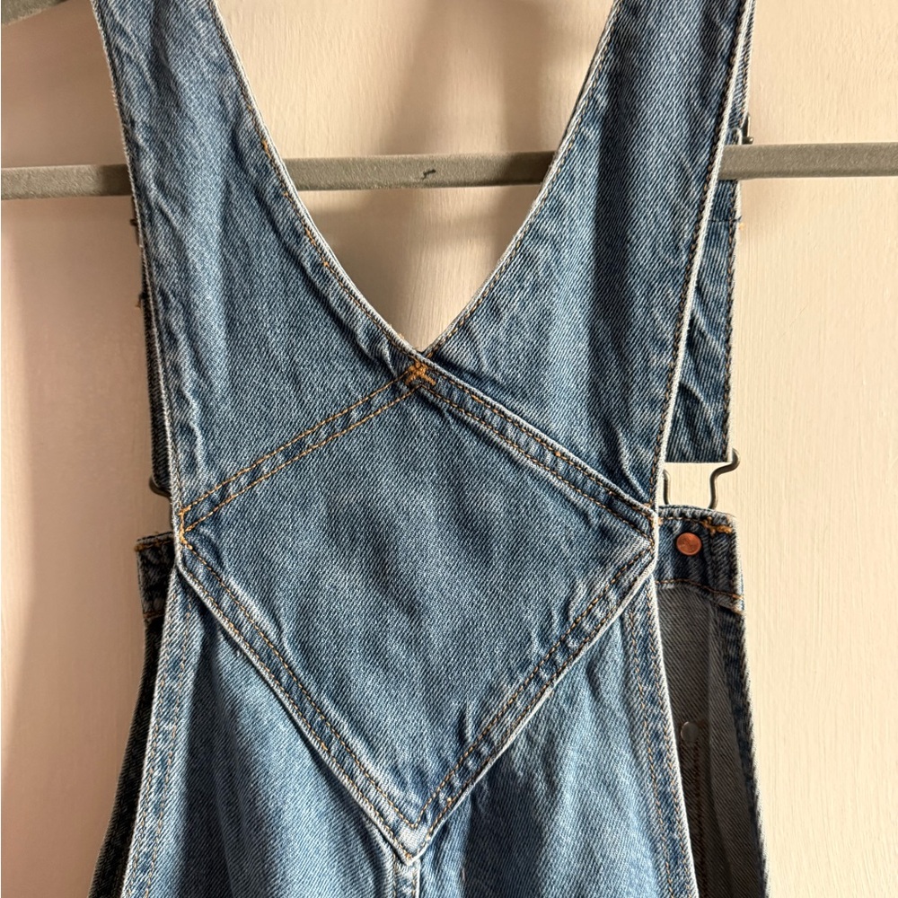 Old Navy Classic Blue Denim Overall Shorts - Picture 6 of 13